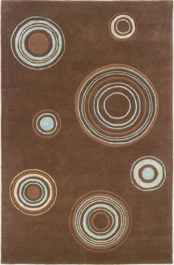 5' X 8' Region Rug Circ1es Pattern In Chocolate And Spa Blue