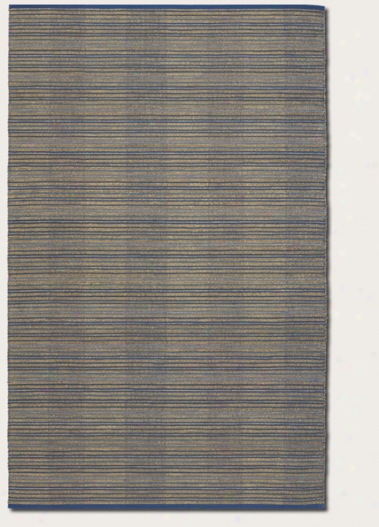 5' X 8' Area Rug Striped Specimen In Ocean Blue