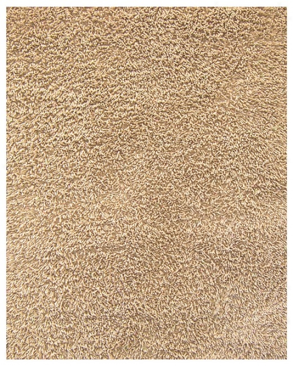 5' X 8' Beige Environmentally Friendly Bamboo Shag Area Rug