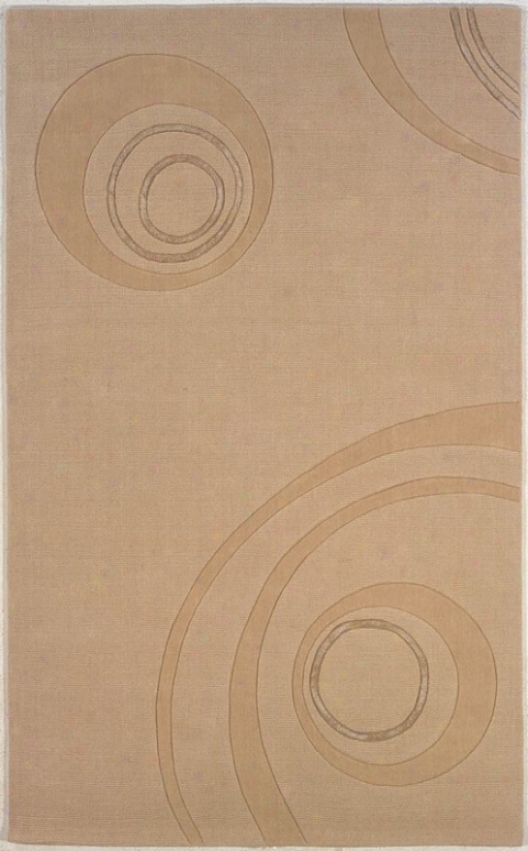 5' X 8' Hand Tufted Area Rug Circles Pattern In Natural