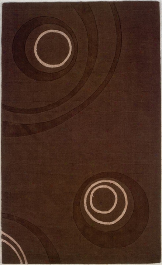 5' X 8' Index Tufted Area Rug Circles Pattern In Chocolate