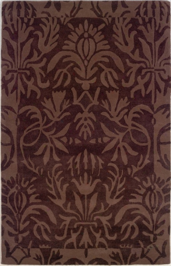 5' X 8' Hand Tufted Area Rug In Dark Brown And Brosn