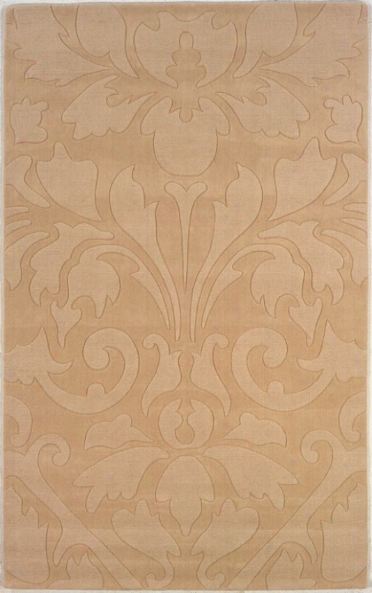 5' X 8' Skill Tufted Area Rug Transitional Damask In Sand