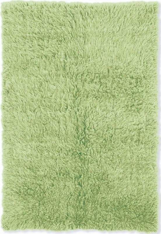 5' X 8' Hand Woven Flokati Rug In Quick~ Green Color