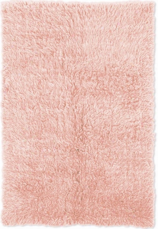 5' X 8' Side  Woven Flokati Rug In Pastel Pink Color