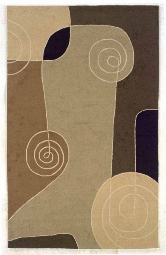 5' X 8' Indoor Outdoor Rug - Contemporary Hand Hooked Rug In Brown And Sage Color