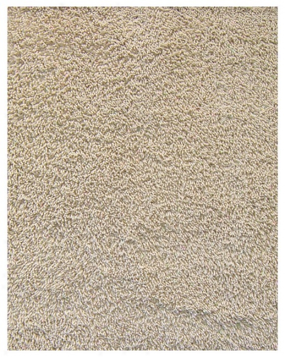 5' X 8' Ivory Environmentally Friendly Bamboo Shag Area Rug