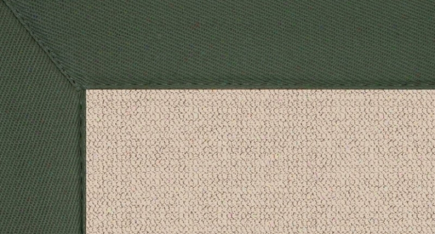 5' X 8' Natural Wool Rug - Athena Hand Tufted Rug With Green Border