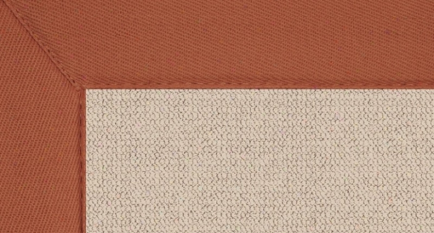 5' X 8' Natural Wool Rug - Athena Hand Tufted Rug With Burnt Orange Edge