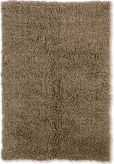 5' X 8' Repaired Flokagi Area Rug - 100% Wool Mushroom Color