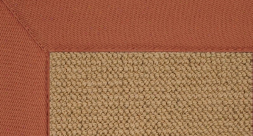 5' X 8' Sisal Wool Rug - Athena Lead Tufted Rug With Burnt Orange Border