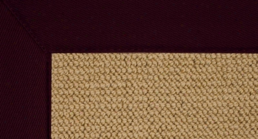 5' X 8' Sisal Wool Rug - Athena Hand Tufted Rug Upon Brown Border