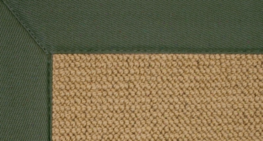 5' X 8' Sisal Wool Rug - Athena Hand Tufted Rug With Green Border