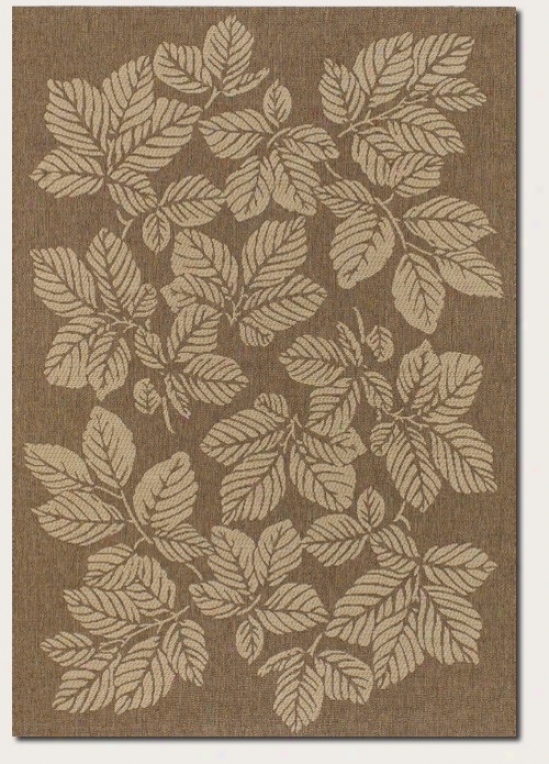 5'10&quot X 9'2&quot Area Rug Autumn Leaf Pattern In Gold And Cream