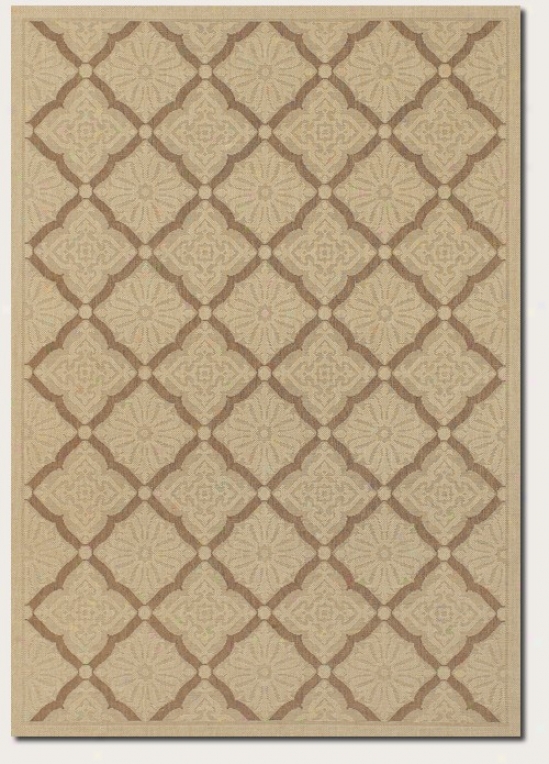 5'10" X 9'2" Area Rug Floral Grid Specimen In Cream And Gold