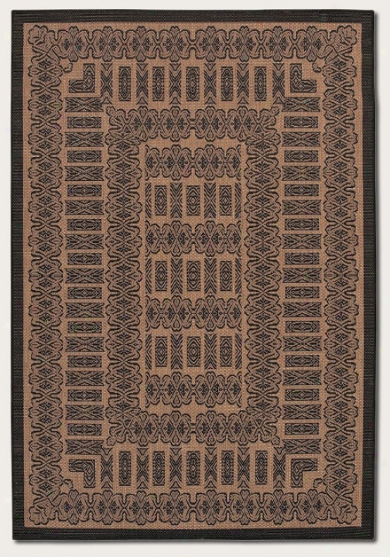 5'10&quot X 9'2&quot Area Rug Transitional Style In Cocoa And Black Redness