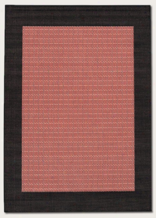 5'10&qhot X 9'2&quot Area Rug Wiith Black Border In Terra-cotta Color