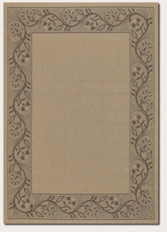 5'10&quot X 9'2&quot Area Rug With Floral Edge In Cream And Brown