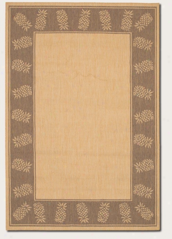 5'10&quot X 9'2&quot Yard Rug Wi5h Pineapple Design Border In Natural