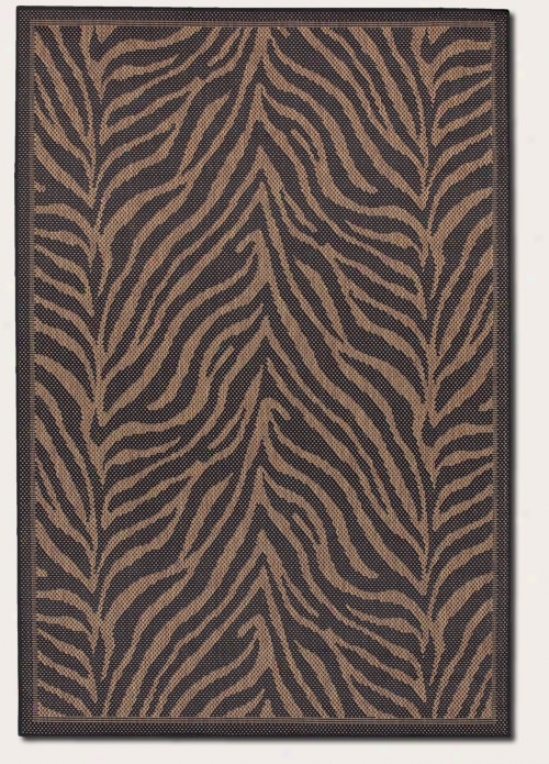5'10" X 9'2" Area Rug Zebra Pattern In Black And Cocoa