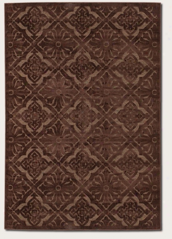 5'1&quot X 7'6&quot Area Rug Geometric Floral Pattern In Chocolate