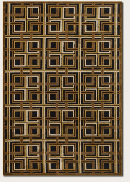 5'1&quot X 7'6&quot Area Rug Geometric Pattern In Antique Brass