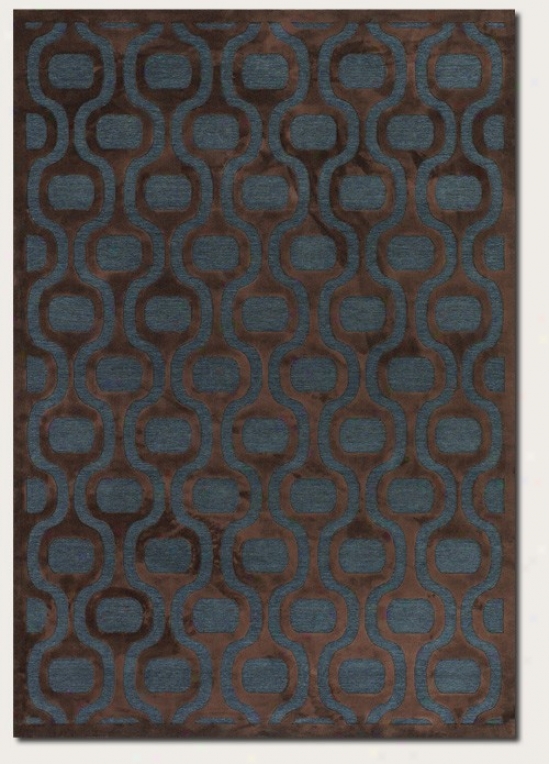 5'1&quot X 7'6&quot Area Rug Geometric Pattern In Chocolate