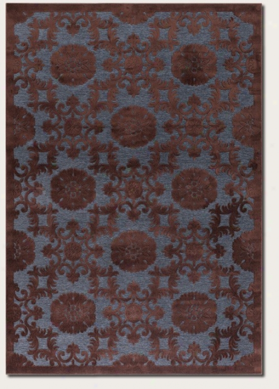 5'1&quot X 7'6&quot Area Rug Medallion Pattern In Brown And Blue