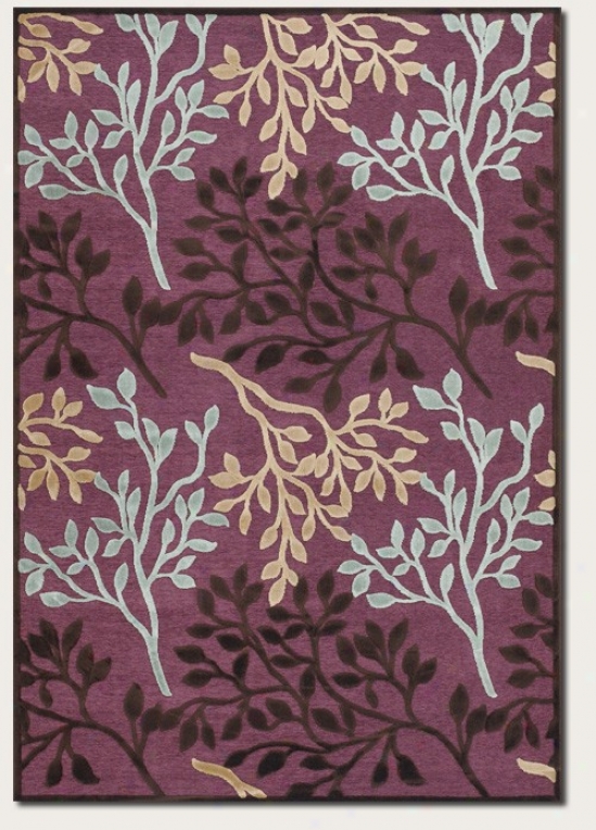 5'1&quot X 7'6&quot Area Rug Olive Branch Design In Purple