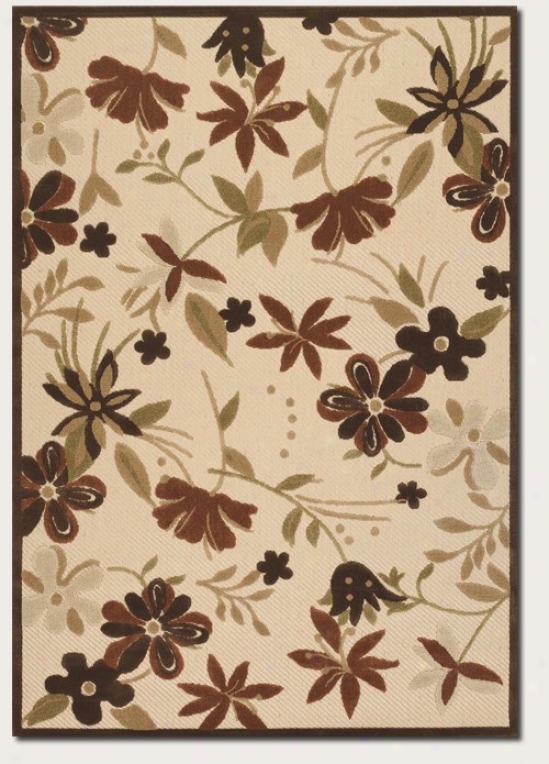 5'2&quot X 7'6&quot Area Rug Contemporary Floral Pattern In Gravel Color