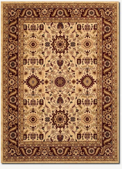 5'3&quot X 7' 6&quot Traditional Persian Floral Motifs Cream-red Area Rug