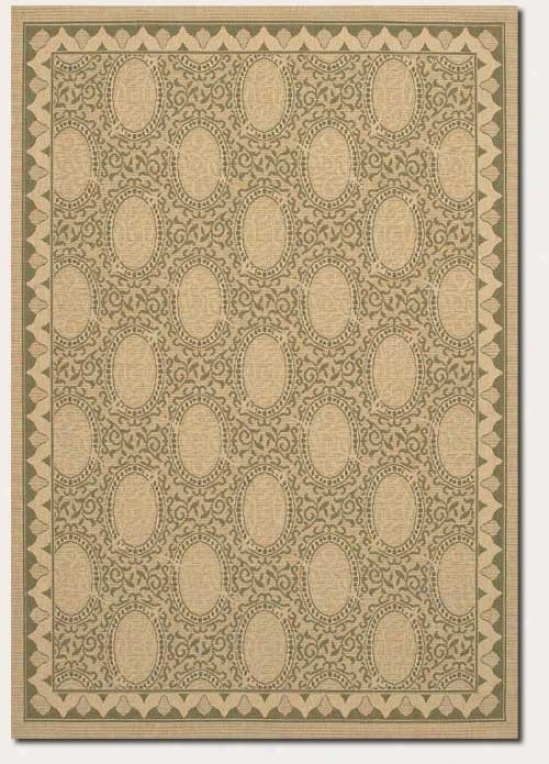 5'3" X 7'6" Arew Rug Classic Oval Pattern In Cream And Green