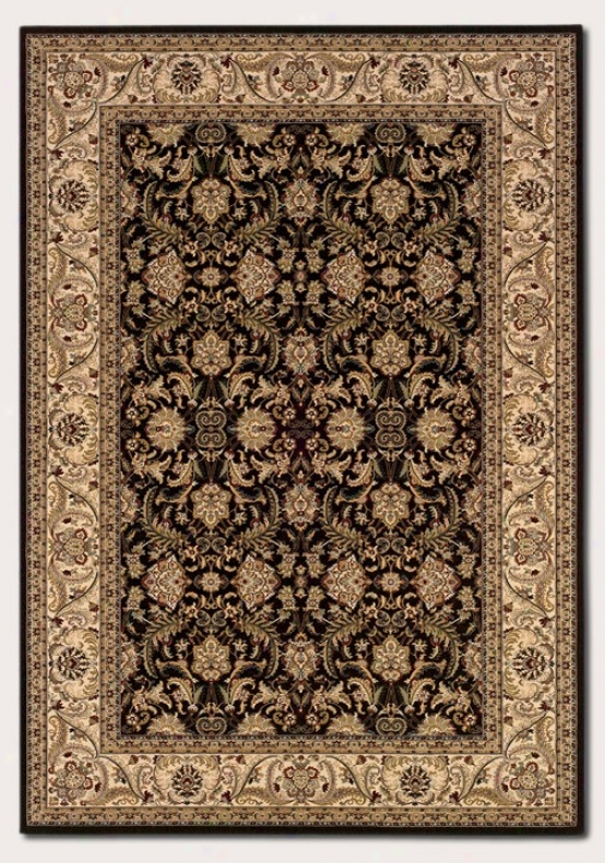 5'3&quot X 7'6&quot Area Rug Classic ePrsian Pattern In Black And Crme