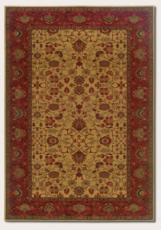 5'3&quot X 7'6&quot Area Rug Classic Persian Pattern In Gold Camel