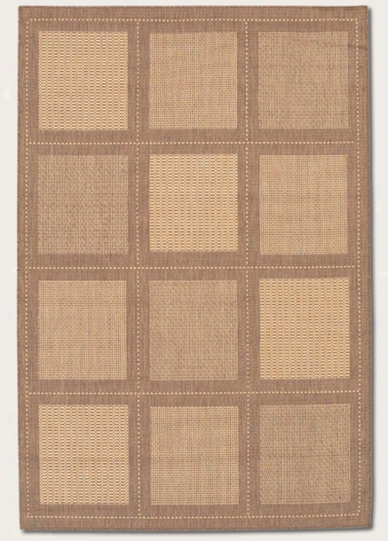 5'3&quot X 7'6&quot Area Rug Contemporary Grid Design In Natural