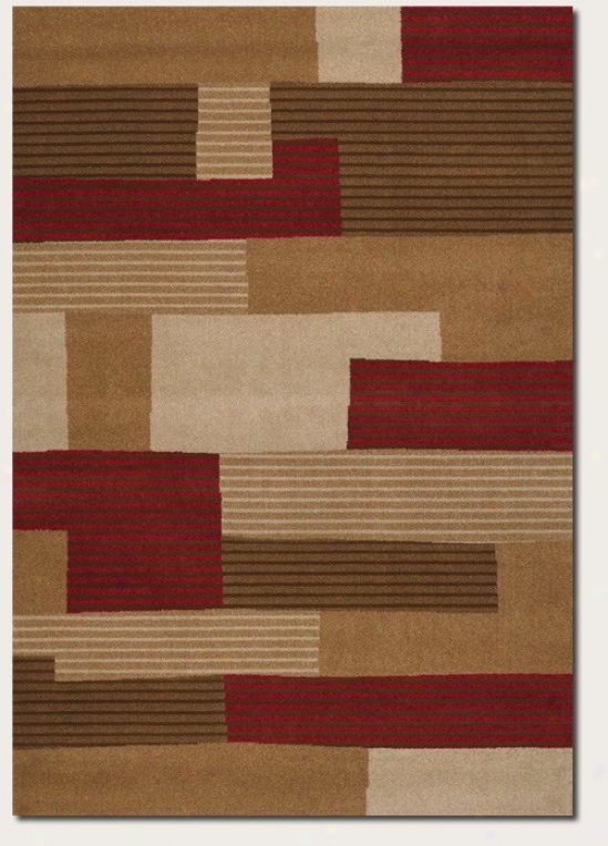 5'3&quot X 7'6&quot Area Rug Contemporary Style In Red And Beige