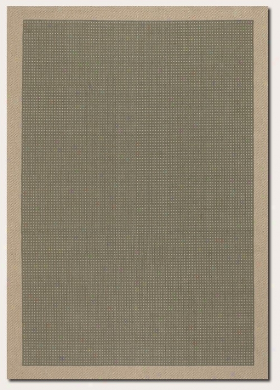 53'&quot X 7'6&quot Area Rug Dotted Pattern With Cream Border In Green Color