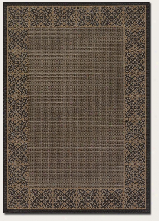 5'3&quot X 7'6&quot Area Rug Floral Pattern Border In Cocoa And Black