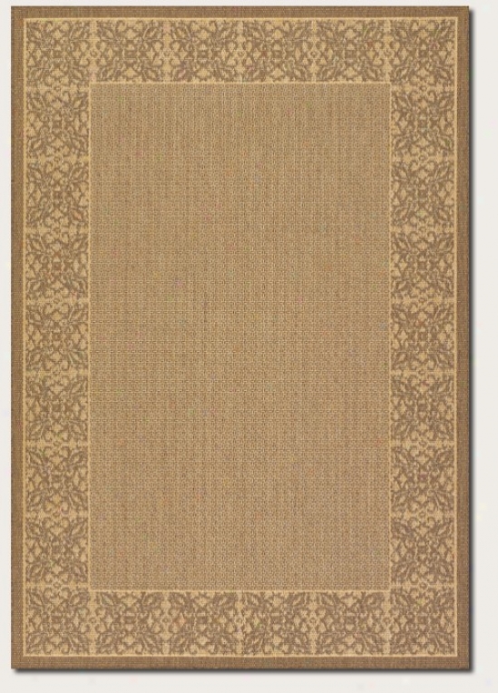 5'3&quot X 7'6&quoy Area Rug Floral Pattern Border In Natural And Cocoa