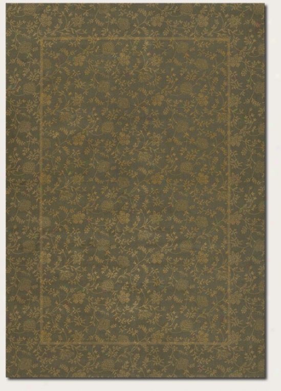 5'3&quot X 7'6&quot Area Rug Floral Pattern In Moss Green Color