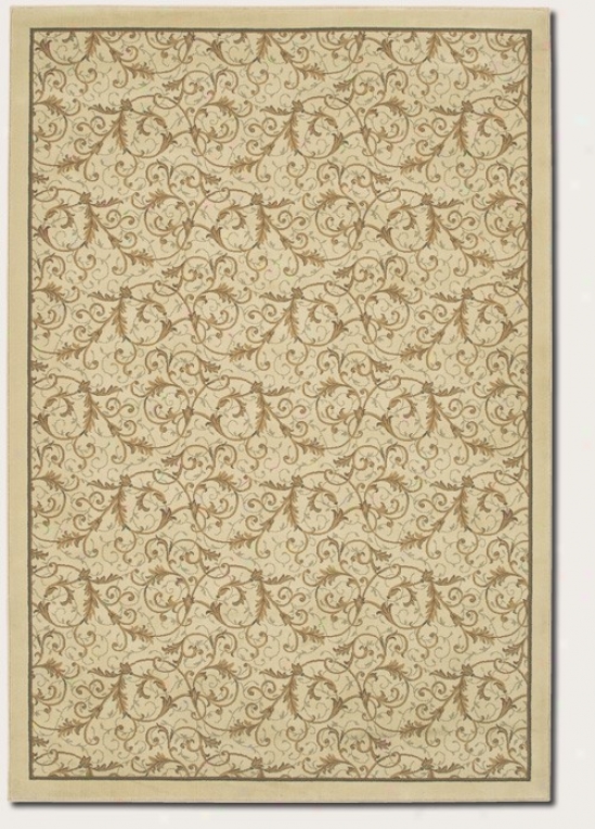 5'3&quot X 7'6&quot Arae Rug Gold Scroll Fern Design In Ivory Color