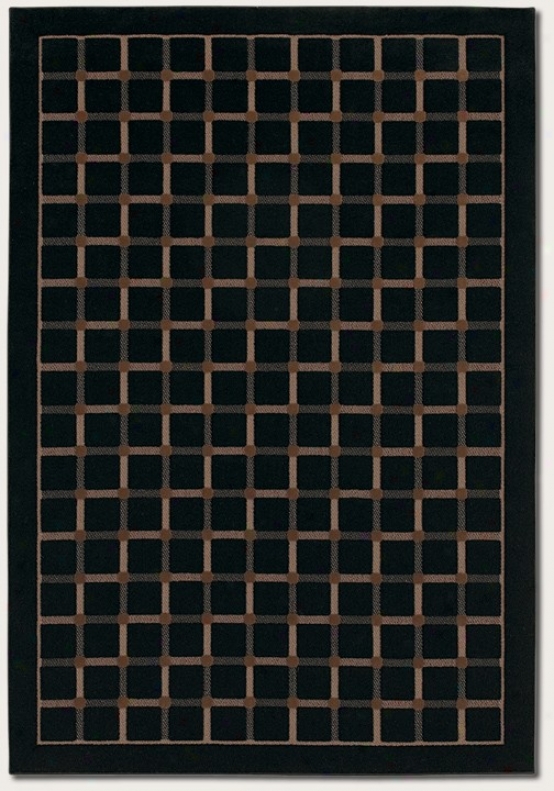 5'3&quot X 7'6&quot Area Rug Grid Pattern In Black Color