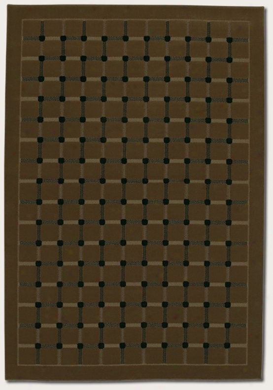 5'3&&quot X 7'6&quot Area Rug Grid Pattern In Coffee Color