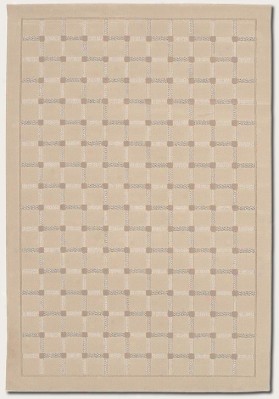 5'3&quot X 7'6&quot Area Rug Grid Pattern In Sand Color