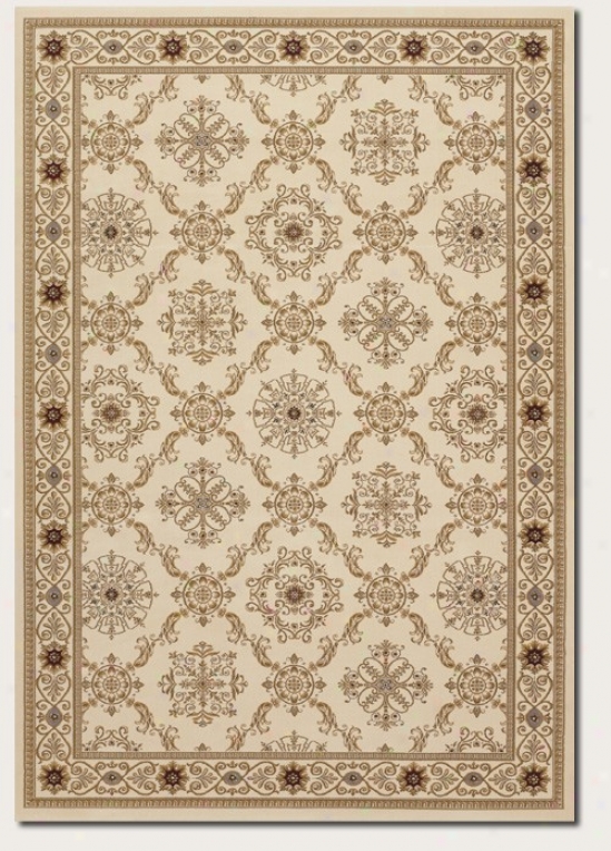 5'3&quot X 7'6&quot Area Rug Persian Diamond Pattern In Ivory