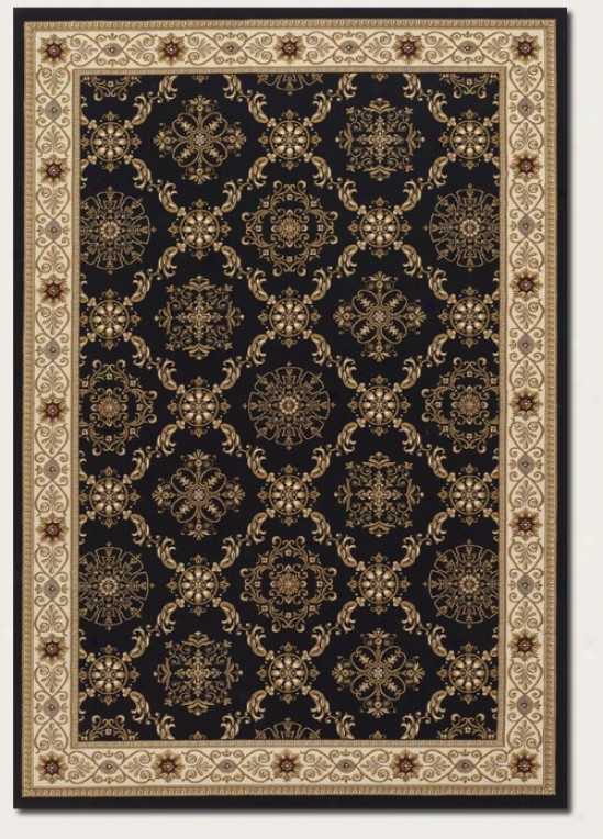 5'3&quot X 7'6&quot Area Rug Persian Rhombus Paftern In Black