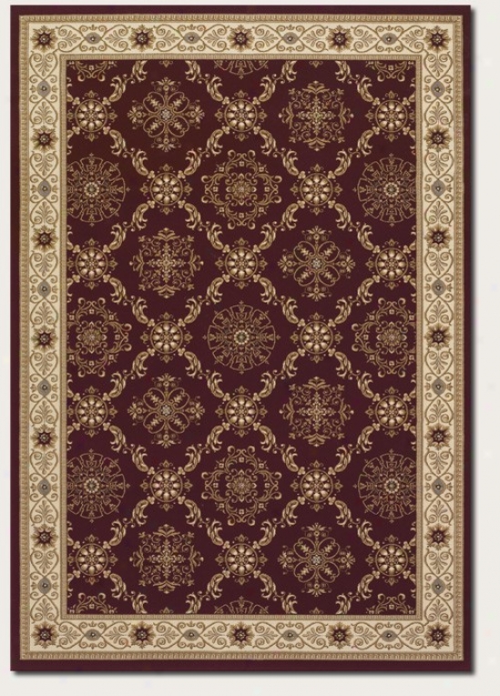 5'3&quot X 7'6&quot Area Rug Persian Diamond Pattern In Persian Red