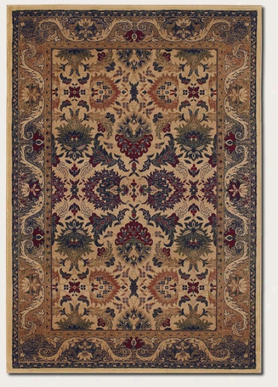 5'3&quot X 7'6&quot Area Rug Persian Flotal Pattern In Cream And Sage