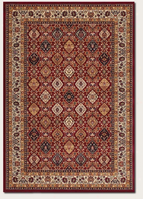 5'3&quot X 7'6&quot Area Rug Persian Floral Pattern In Red