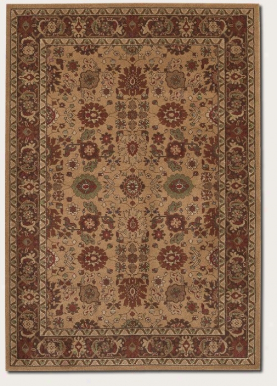 5'3&quot X 7'6&quot Area Rug Persian Pattern In Tan And Chocolate